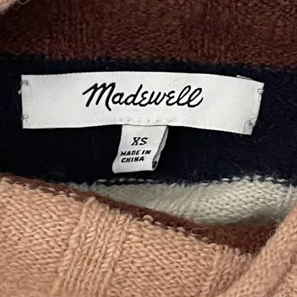 Madewell XS Evercrest Striped Mock Neck Sweater - Picture 6 of 7